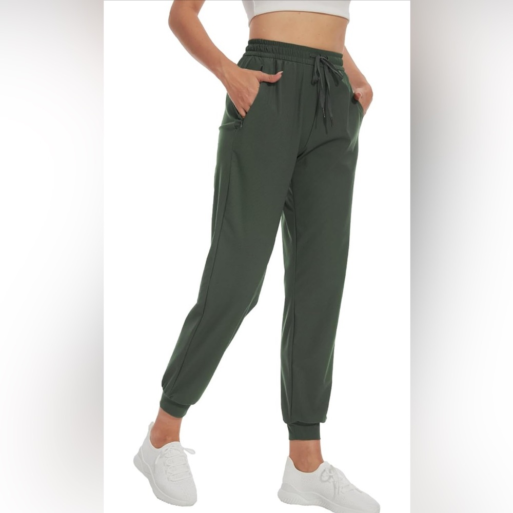 SEVEGO women’s 34” inseam Tall size Small lightweight joggers- ARMY GREEN